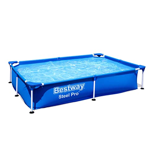 Bestway Steel Pro Frame Pool ohne Pumpe 221 x 150 x 43 cm, blau, eckig von Bestway