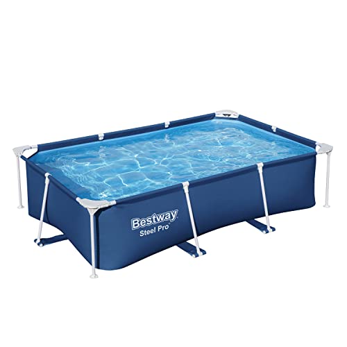 Bestway Steel Pro Frame Pool ohne Pumpe 259 x 170 x 61 cm, dunkelblau, eckig von Bestway