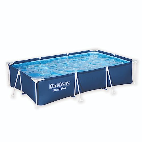 Bestway Steel Pro Frame Pool ohne Pumpe 300 x 201 x 66 cm, dunkelblau, eckig von Bestway