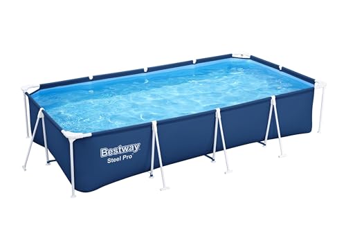 Bestway Steel Pro Frame Pool ohne Pumpe 400 x 211 x 81 cm , dunkelblau, eckig von Bestway