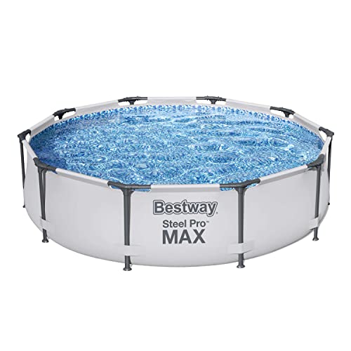 Bestway Steel Pro MAX Frame Pool ohne Pumpe Ø 305 x 76 cm, lichtgrau, rund, Grau von Bestway
