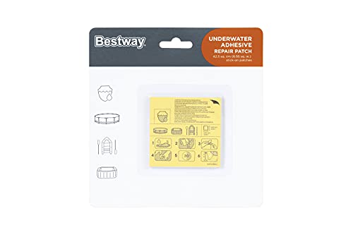 Bestway Wasserfeste, selbstklebende Reparaturflicken 6,5 x 6,5 cm, 10 Stück von Bestway