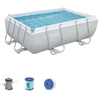 [NEUWERTIG] Bestway Pool Stahl Rahmenbecken Schwimmbecken 282x196x84cm Hellgrau Pumpe Set B-Ware von Bestway
