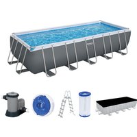 Power Steel™ Frame Pool Komplett-Set mit Filterpumpe 640 x 274 x 132 cm, grau, eckig von Bestway