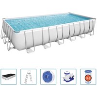 Power Steel Pool-Set Rechteckig 732x366x132 cm Bestway von Bestway