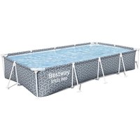 Steel Pro™ Frame Pool ohne Pumpe 366 x 201 x 66 cm, Blattform-Design, eckig von Bestway