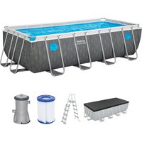 Steel Pro MAX™ Splashview™ Frame Pool Komplett-Set + Filterpumpe  488 x 244 x 122 cm, eckig von Bestway