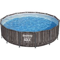 Steel Pro max™ Solo Pool ohne Zubehör ø 427 x 107 cm, Holz-Optik (Mooreiche), rund von Bestway