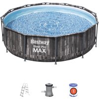 5614X Frame Pool Steel Pro Max Set Ø366x100cm Pool Filterpumpe Leiter - Bestway von Bestway