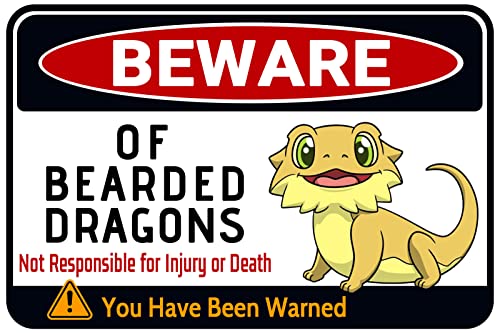 Bestylez Lustiges Blechschild für Bartdrachen Käfig Dekoration Wanddekor Geschenk für Drachenliebhaber (036) von Bestylez