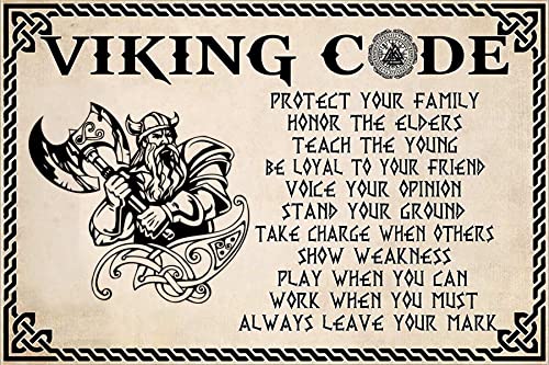 Bestylez Viking Gifts For Men Wikinger Code Schild Wikinger Wanddekoration für Hausbar 20,3 x 30,5 cm (963) von Bestylez