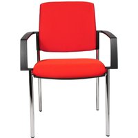 Topstar® Besucherstuhl BtoB 10 mit Polster-Rückenlehne + 4 Fuß Gestell + Armlehnen, rot von Topstar®