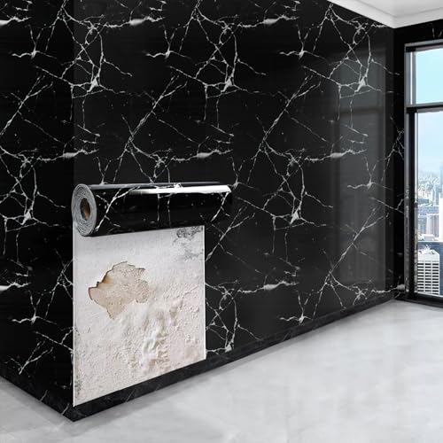 Beswitory 1 Rolle Selbstklebend Tapete Schwarz Marmor Klebefolie Möbel Wandpapier Selbstklebende Wandaufkleber Dekorative Möbelfolie Selbstklebende Folie für Möbel Küche Schrank Wasserdicht 300x40cm Beswitory 1 Rolle Selbstklebend Tapete Schwarz Marmor Klebefolie Möbel Wandpapier Selbstklebende Wandaufkleber Dekorative Möbelfolie Selbstklebende Folie für Möbel Küche Schrank Wasserdicht 300x40cm von Beswitory