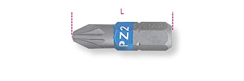 Beta 8600320 Bits für Kreuzschlitz-Pozidriv - Supadriv Schraube, farbig, 1/4 Sechskant, Pz1 x 25 mm Größe von Beta