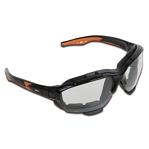 Beta 7093BC Transparente Schutzbrille, Sicherheitsbrille (kratzfester Augenschutz für die Werkstatt, gepolsterte Arbeitsschutzbrille, Rundumschutz, Gläser aus transparentem Polycarbonat), Schwarz von Beta