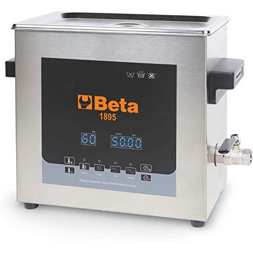 BETA Ultraschalleimer 6 l Ultraschall-Reinigungswanne Werkstattzubehör zur Reinigung von Metall- & Ersatzteilen (Entgasungsfunktion, doppelte Waschfunktion, ideal für Injektoren & AGR-Ventile) von Beta