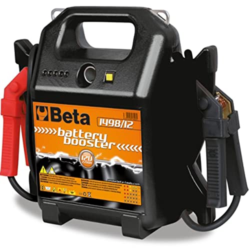 Beta 1498/12 Tragbarer Auto-Starter, Pkw-Anlasser, Auto Starthilfe (12 V, tragbar, Anlassspitzenstrom 2200A, mit Schulterriemen, hermetisch dichte Bleibatterie), Schwarz/Orange von Beta