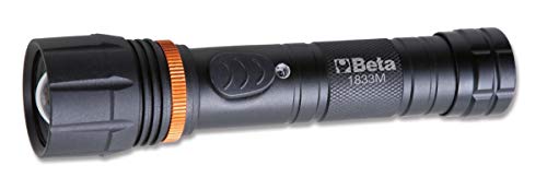 Beta 1833M LED Taschenlampe, LED Handlampe Werkstatt (batteriebetriebene Taschenlampe, handliche LED Outdoor Lampe aus Aluminium, Lichtleistung: 700 lm), Schwarz von Beta