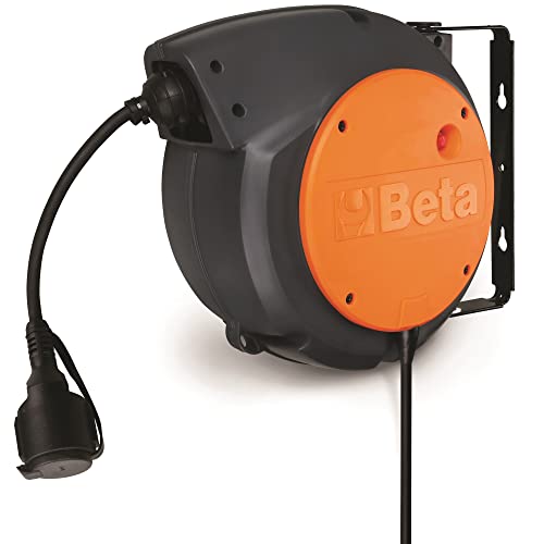 BETA - 1844 15-H05/SCK Automatik Aufwickler mit Kabel 3Gx1.5mm² und Schuko-Stecker, Kabellänge 1 m, mit 180° schwenkbarem Bügel und zweitem Schnellsteckbügel, 018440316 von Beta