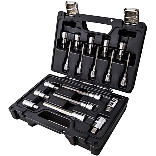 Beta 923E-PE/C18 Steckschlüssel Set, Werkzeugkoffer mit 18 Teilen (1/2“ vierkant Werkzeug, robustes und langlebiges Tool, Werkstatt Zubehör in verschiedenen Größen, Werkzeug Set), Schwarz von Beta