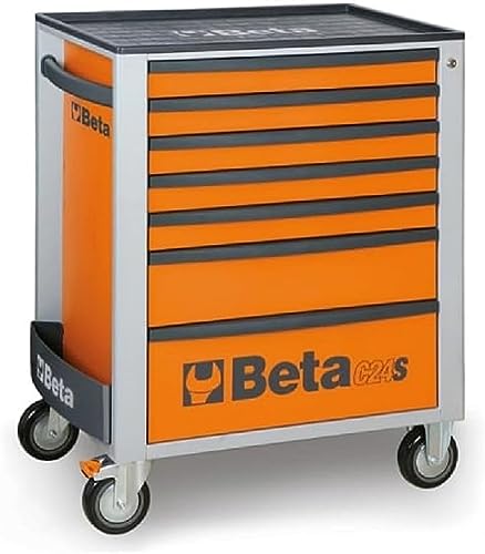 Beta - BW C24S/7-O Tragbare Werkzeugkiste mit 7 Schubladen mit hochfester ABS-Arbeitsplatte - Orange von Beta