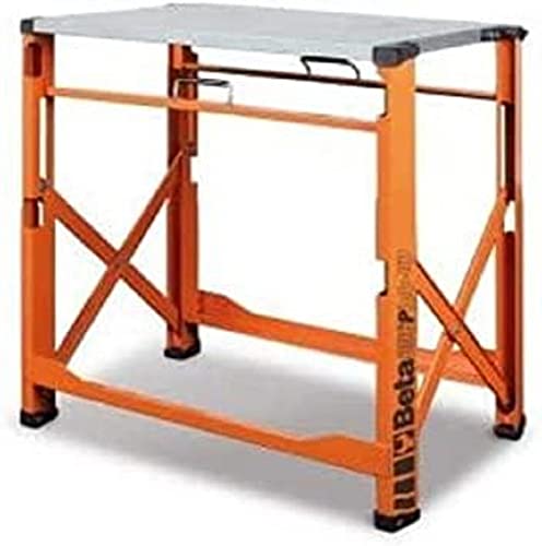 Beta C56P O Klapp-Arbeitstisch klappbare Werkbank (Faltbar und transportierbar, 30 mm Tischplatten-Stärke, rutschfeste Füße, besonders robust, Made in Italy, Maße: 50 x 80 x 86 cm), Orange von Beta