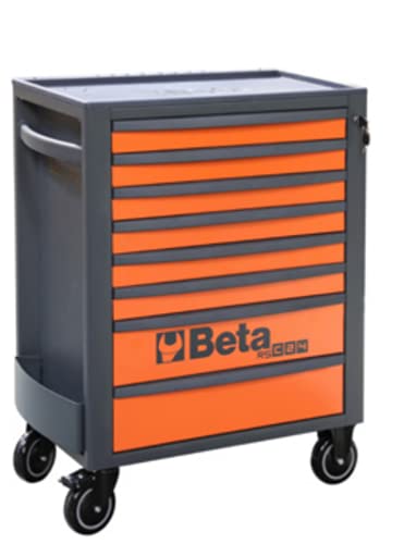 Beta RSC24/8-O - Komplette Werkstattwerkzeugkiste mit 8 Schubladen und 4 Rädern Ø 125 mm. Individuell anpassbarer Werkzeugkasten mit integrierbarem Zubehör. Orange/Anthrazit von Beta