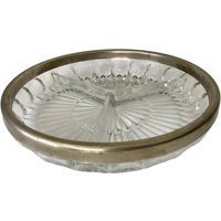Vintage Geschliffene Glasschale - Versilberte Geteilte Servierschale von BetancourtCollection