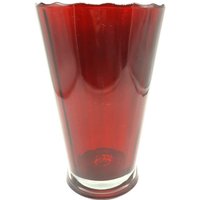 Anker Hocking Rubinrote Glas Flare Vase Mit Gebrühten Kanten 9, 5 in Tall von BethsEcleticEmporium