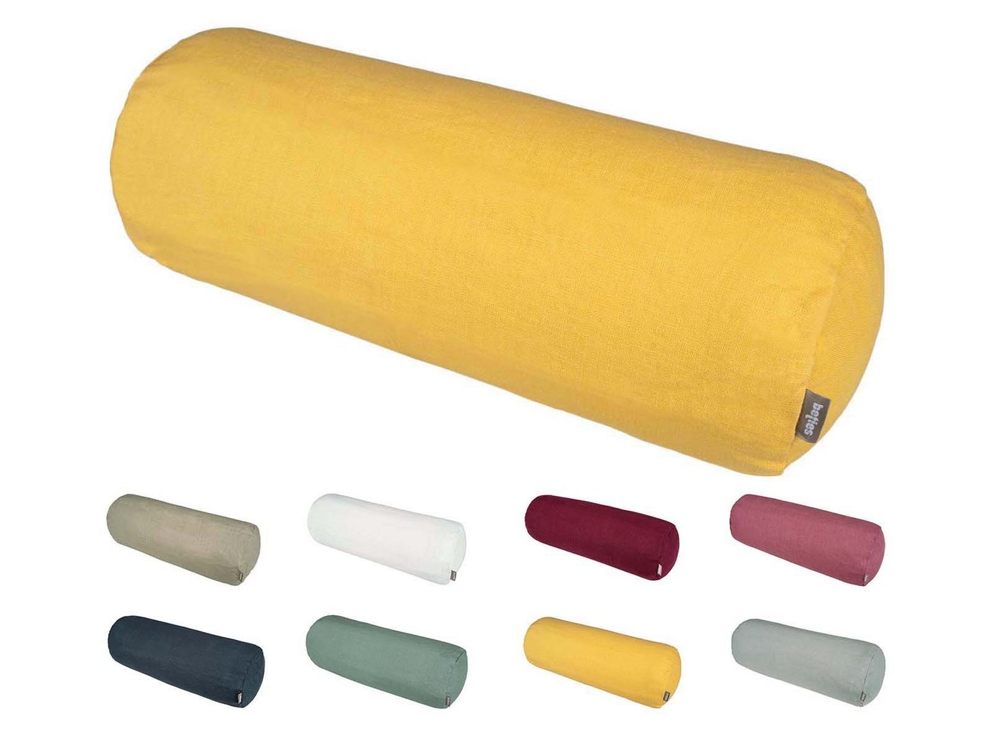 beties Nackenrollenbezug Leinen, (1 Stück), 100% Leinen Nackenrollenhülle ca. 15x40 cm mit Reißverschluss von Beties