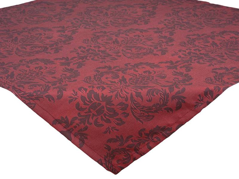 beties Mitteldecke Epoche (1-tlg, 1 Stück), ca. 60x60 cm karmin-rot Ornamente Ton in Ton mit 3D Effekt von beties