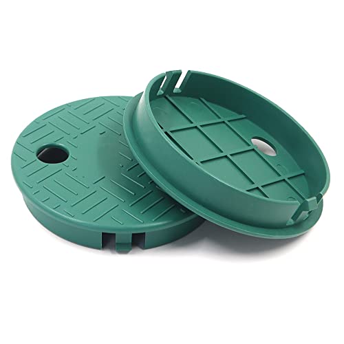 2 Stück 15,2 cm Sprinkler Ventilbox Abdeckung, Runde Sprinkler Ventilabdeckung Deckel, Runde Bodensprenger Abdeckungen, Grün Ventilbox Deckel für Sprinkler Bewässerungssystem von Betinyar