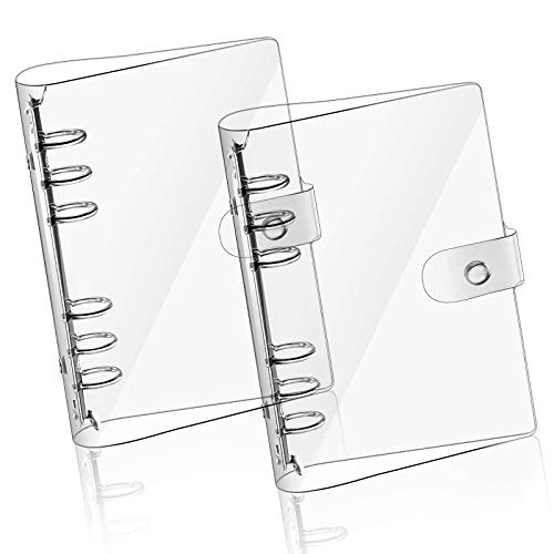 Betinyar transparenter weicher A6 Notizbuch-Einband, PVC-Einband, Papier nachfüllbar, lose Blätter Einband für persönliche Planer (2 Stück, Transparent) von Betinyar
