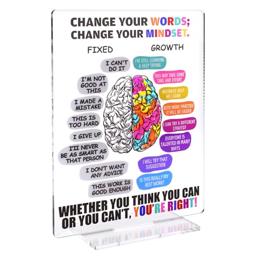 Inspirierende Schreibtischschilder für Zuhause, Büro, Encouragement Growth Mindset Desk Decor Acryl, Tischschild mit Ständer von Betinyar