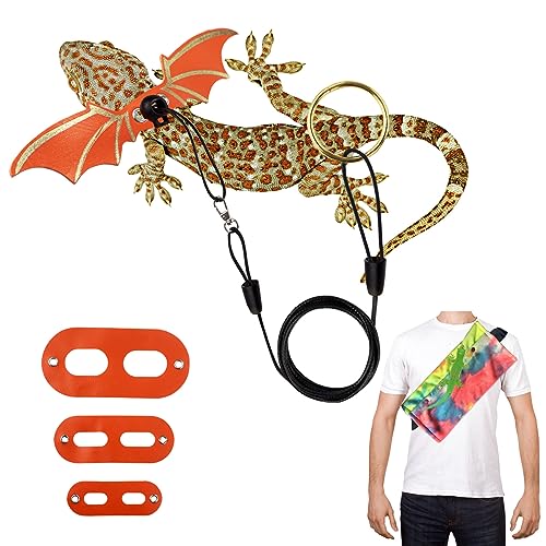 Red Bearded Dragon Carrier Rucksack, Bartagamen-Tragetuch und Leinengeschirr, Bartagame Eidechse Leine Geschirr, Verstellbare Bartagamen-Umhängetasche, Lizard Leash Harness, Abnehmbare Eidechsen Leine von Betinyar