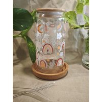 Trinkglas "Catching Dreams" | Glass Daydrinking All Year Dreamcatcher Traumfänger Flowers Spring Summer Rainbows Spirit von BetonKollektiv