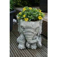 Elefant Statue Steinfigur Gartenfigur Pflanztopf Elefant Statue Steinfigur Gartenfigur Pflanztopf von BetonhexeShop