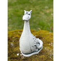 Steinfigur Drache " Frostfest Steinguss Gargoyle Garten Deko Garden Ornament von BetonhexeShop