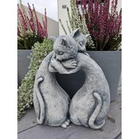 Steinfigur Katzen Katze Figur Gartenfigur Stein Massiv Garden Ornament von BetonhexeShop