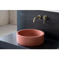 Beton Rundes Waschbecken | Pfirsich Rosa D40cm D36cm D32cm D25cm von BetonoLT