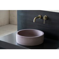 Beton Waschbecken | Rundes Mauve-Flieder Größen D40cm D36cm D32cm D25cm von BetonoLT