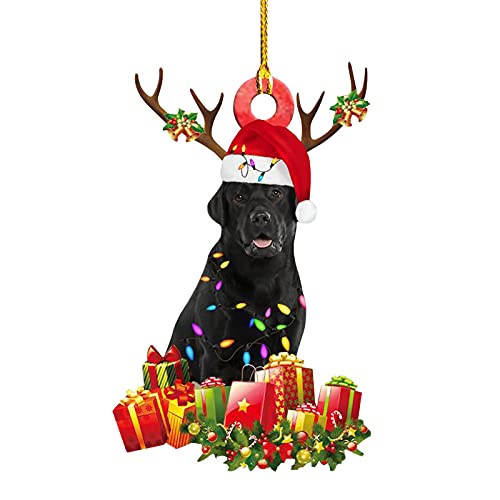 Betos 1 x Weihnachts-Hunde-Ornamente, Welpen, Hund, personalisierbar, Weihnachtsbaumschmuck, Holz, Hundekugel, Dekoration, Weihnachtsbaum, hängende Weihnachtsgeschenke für Hund, Welpen, Mops, Labrador, Retriever von Betos