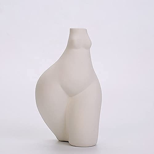 Betos Weibliche Körpervase, menschliche Körperform, weiße Keramikvase, Körperkunst, Porzellanvase, Blumenvase, mattierte Statue, Dekoration, minimalistische Skulptur-Dekoration von Betos