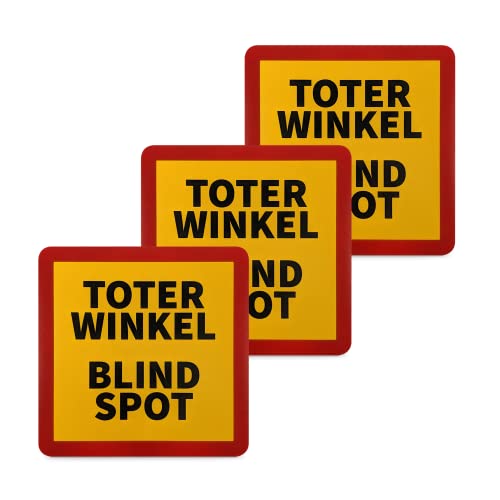 3er Set Toter Winkel/Blind Spot Magnetschild für PKW/LKW/Wohnwagen - 17,0 x 17,0 cm - Warnschild für Autos/Wohmobil - Betriebsausstattung24® von Betriebsausstattung24