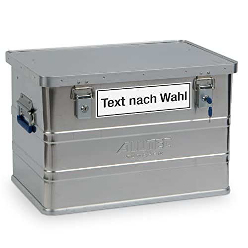 Alutec Aluminumbox Classic 68 Liter inkl. Wunschtext Aufkleber von Betriebsausstattung24® | BxHxT: 57,5 x 37,0 x 38,5 cm | Material: Aluminium | Transportkiste mit zwei Zylinderschlössern von Betriebsausstattung24