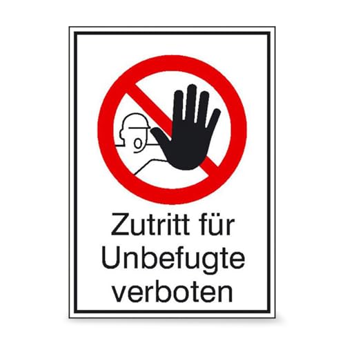 Betriebsausstattun24 Verbots-Kombischild "Zutritt für Unbefugte verboten" - Aluminium, geprägt - 26,2 x 37,1 cm - DIN 4844-2 - D-P006 - ASR A1.3 Betriebsausstattun24 Verbots-Kombischild "Zutritt für Unbefugte verboten" - Aluminium, geprägt - 26,2 x 37,1 cm - DIN 4844-2 - D-P006 - ASR A1.3 von Betriebsausstattung24