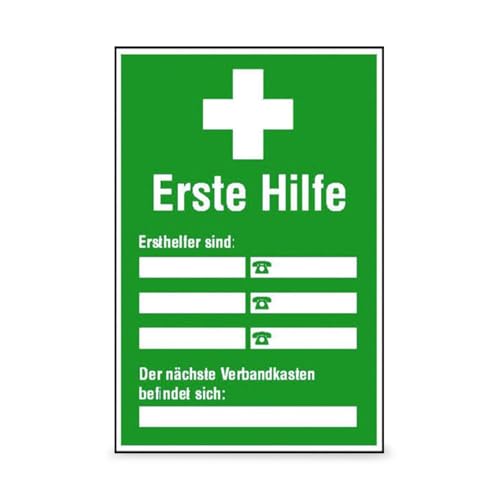 Betriebsausstattung24® Aushang Ersthelfer Verzeichnis zur Selbstbeschr., selbstkl.Folie,20x30cm von Betriebsausstattung24