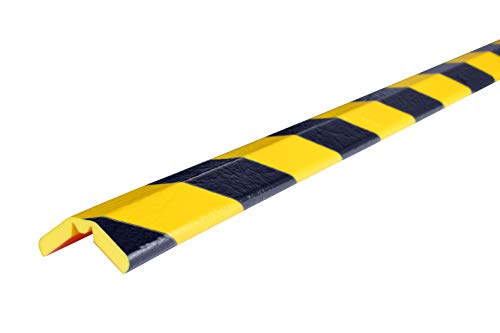 Betriebsausstattung24® Eck- und Kantenschutzprofil Typ W | gelb/schwarz | selbstklebend | Länge: 1,0 m von Betriebsausstattung24