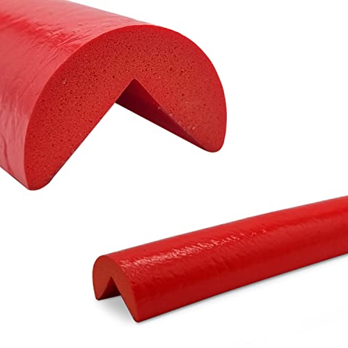 Betriebsausstattung24® Eckschutzprofil Typ A | Länge: 1,0 m | Material: hochflexiblem Polyurethan-Schaum | Selbstklebend | Farbe: rot | Kantenschutz von Betriebsausstattung24