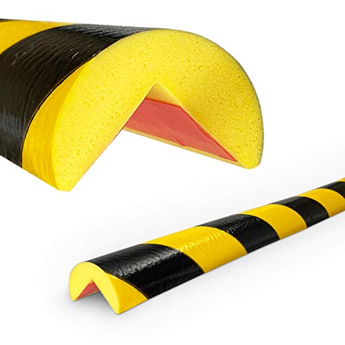 Betriebsausstattung24 Eckschutzprofil Typ A - Länge: 1,0 m - Material: hochflexiblem Polyurethan-Schaum - Selbstklebend - Farbe: gelb/schwarz - Kantenschutz von Betriebsausstattung24